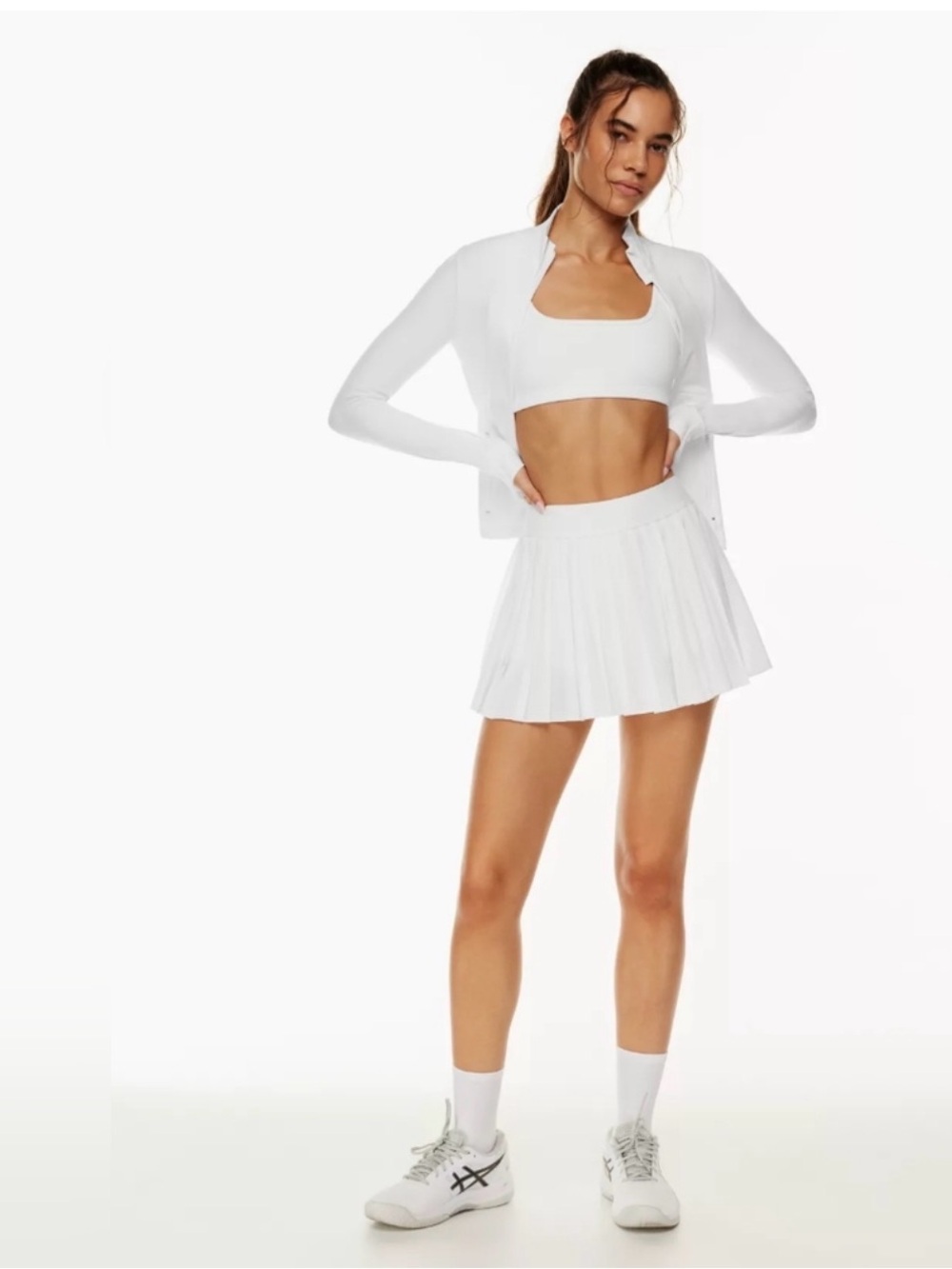 TNA White Pleated Tennis Skirt Aritzia